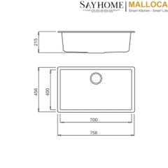 Chậu rửa đá 1 ngăn Malloca ZEN K-13073 tại thành phố Hồ Chí Minh