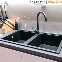 Chậu rửa đá 2 ngăn Malloca NERO K-50040 tại thành phố Hồ Chí Minh