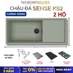 Chậu rửa chén bát đá Granite 1 hố MALLOCA Sense K82 1m16 - Chính hãng