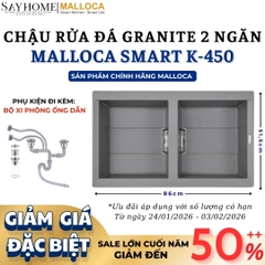 Chậu rửa chén bát đá Granite 2 hố MALLOCA SMART K-450 - Chính hãng