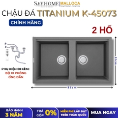 Chậu rửa chén bát đá Granite 2 hố MALLOCA TITANIUM K-45073 - Chính hãng