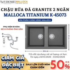 Chậu rửa chén bát đá Granite 2 hố MALLOCA TITANIUM K-45073 - Chính hãng