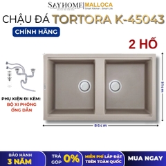 Chậu rửa chén bát đá Granite 2 hố MALLOCA TORTORA K-45043 - Chính hãng