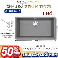 Chậu rửa chén bát đá Granite 1 hố MALLOCA ZEN K-13073 75cm - Chính hãng