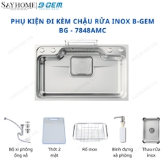 Chậu rửa chén bát 1 hố inox 304 B-GEM BG - 7848AMC 78cm tại thành phố Hồ Chí Minh