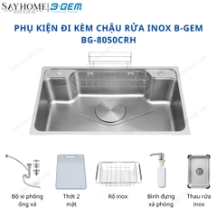 Chậu rửa chén bát 1 hố inox 304 B-GEM BG-8050CRH 80cm tại thành phố Hồ Chí Minh
