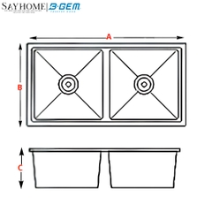 Chậu rửa chén bát 2 hố inox 304 B-GEM BG - 8346AT, BG - 9045AT 83/90cm tại thành phố Hồ Chí Minh