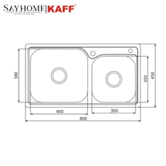 Chậu rửa inox KAFF KF-M8045GHR- Hàng chính hãng