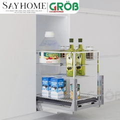 Kệ gia vị GROB CS-20B/25B/30B/35B/40B đa năng inox mạ Crom, nan vuông - Hàng chính hãng GROB