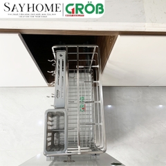 Kệ đựng dao thớt GROB CS304-20/25/30/35/40 NEW đa năng inox 304, nan vuông - Hàng chính hãng GROB