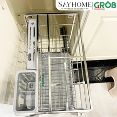 Kệ đựng dao thớt GROB CS304-20/25/30/35/40 NEW đa năng inox 304, nan vuông - Hàng chính hãng GROB