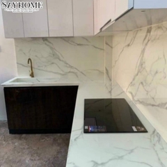 Đá Marble trắng sứ vân mây