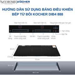 Bếp từ đôi Kocher DIB4 888  -  Bảo hành 3 năm