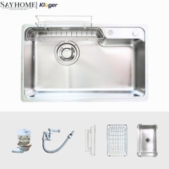 Chậu rửa chén bát 1 hố Nhật Kluger KH8050ST Plus - Hàng chính hãng