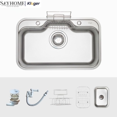 Chậu rửa chén bát 1 hố Nhật Kluger KT7848FS Basic/Plus - Hàng chính hãng