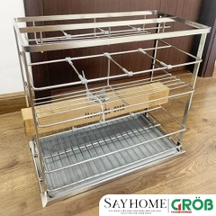 Kệ gia vị GROB GC304-20B/25B/30B/35B/40B đa năng inox SUS304, nan dẹt - Hàng chính hãng GROB