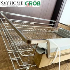 Kệ chén dĩa GROB GC304-60/70/75/80/90đa năng inox SUS304, nan dẹt - Hàng chính hãng GROB