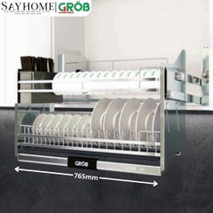 [NEW 2024] Giá bát nâng hạ GROB C1C304-170/180/190 inox full 304 nan dẹt - Hàng chính hãng GROB