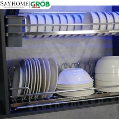 Giá bát nâng hạ GROB C1E.70/80/90 cảm ứng điện lên xuống inox SUS304, nan Oval - Hàng chính hãng GROB