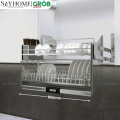 [NEW 2024] Giá bát nâng hạ GROB GO304-170NEW/180NEW/190NEW inox 304 nan Oval - Hàng chính hãng GROB