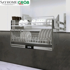 Giá bát nâng hạ GROB GO304-170NEW/180NEW/190NEW inox 304 nan Oval - Hàng chính hãng GROB