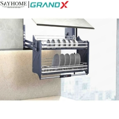 GIÁ BÁT NÂNG HẠ 2 TẦNG NAN DẸT, INOX SUS304 GRAND X XL.60S2 - sayhome