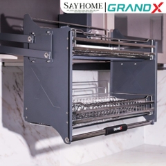 GIÁ BÁT NÂNG HẠ 2 TẦNG NAN DẸT, INOX SUS304 GRAND X XL.60S2 - sayhome