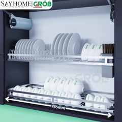 Giá chén bát cố định GROB GD304-170/180/190 inox SUS304, nan dẹt - Hàng chính hãng GROB