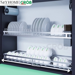 Giá chén bát cố định GROB GD304-170/180/190 inox SUS304, nan dẹt - Hàng chính hãng GROB