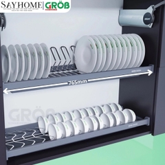 Giá chén bát cố định GROB GO304-H160/H170/H180/H190 inox 304, nan Oval - Hàng chính hãng Grob