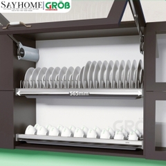 Giá chén bát cố định GROB GS- 160/170/180/190 2 tầng Inox mạ crom - Hàng chính hãng GROB