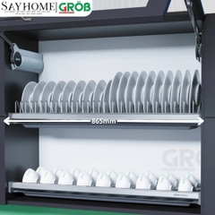 Giá chén bát cố định GROB GS304-160/170/180/190 inox SUS304 - Hàng chính hãng GROB
