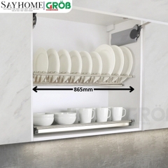 Giá chén bát cố định GROB U-160/170/180/190/1000 inox dạng chữ V - Hàng chính hãng GROB