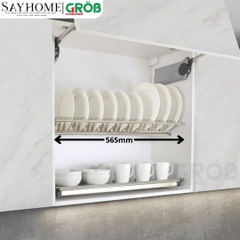 Giá chén bát cố định GROB U-160/170/180/190/1000 inox dạng chữ V - Hàng chính hãng GROB