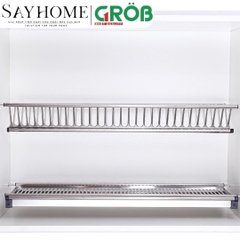Giá chén bát cố định GROB U-160/170/180/190/1000 inox dạng chữ V - Hàng chính hãng GROB