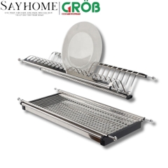 Giá chén bát cố định GROB U-160/170/180/190/1000 inox dạng chữ V - Hàng chính hãng GROB