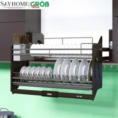 Giá chén bát GROB GP-160/170/180/190 nâng hạ hợp kim phủ Nano, nan dẹt - Hàng chính hãng GROB