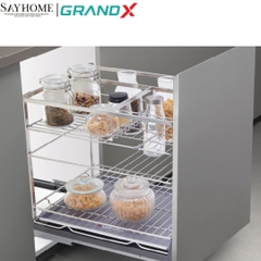 Giá đựng chai lọ gia vị Grand X XS.25S2/30S2/35S2/40S2 Inox Sus304 nan dẹt - Hàng chính hãng
