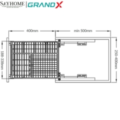 Giá đựng chai lọ gia vị Grand X XS.25S2/30S2/35S2/40S2 Inox Sus304 nan dẹt - Hàng chính hãng