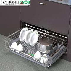 Giá đựng chén bát dĩa GROB C1O304.083.60/70/75/80/90 đa năng inox 304 GROB - Mix Oval - Hàng chính hãng