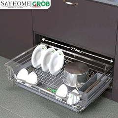 Giá đựng chén bát dĩa GROB C1O304.083.60/70/75/80/90 đa năng inox 304 GROB - Mix Oval - Hàng chính hãng