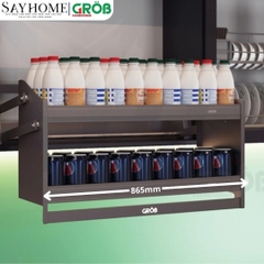 Giá nâng hạ đựng chai lọ, gia vị GROB GP1-70/80/90 điện cảm ứng chạm - Hàng chính hãng GROB