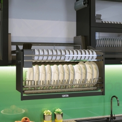 Giá chén bát nâng hạ GROB GP1-70BD/80BD/90BD điện cảm ứng chạm inox 304 - Hàng chính hãng GROB