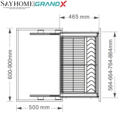 Giá bát đĩa GrandX XD.60S/70S/80S/90S nan dẹt Inox Sus304 - Hàng chính hãng