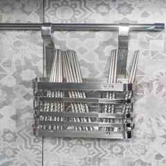 Giá để đũa thìa GROB GU304- 2 treo ngoài Inox Sus304 - Hàng chính hãng GROB