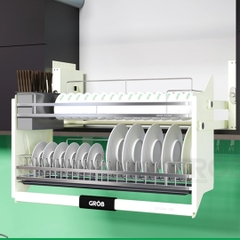 Giá chén bát nâng hạ GROB GV304-160/170/180/190 inox 304, nan dẹt - Hàng chính hãng Grob