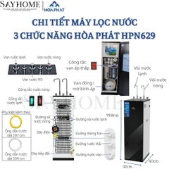 MÁY LỌC NƯỚC RO NÓNG NGUỘI LẠNH HOÀ PHÁT HPN629 SAYHOME
