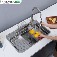 Chậu rửa bát GROB JP304-7848S, JP304-8248S 1 hố kiểu dáng Nhật Bản - Hàng chính hãng