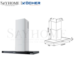 Máy hút mùi Kocher K-225C PRO (70cm/90cm) - Hàng chính hãng