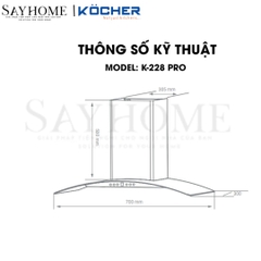 Máy hút mùi Kocher K-228 PRO - Hàng chính hãng